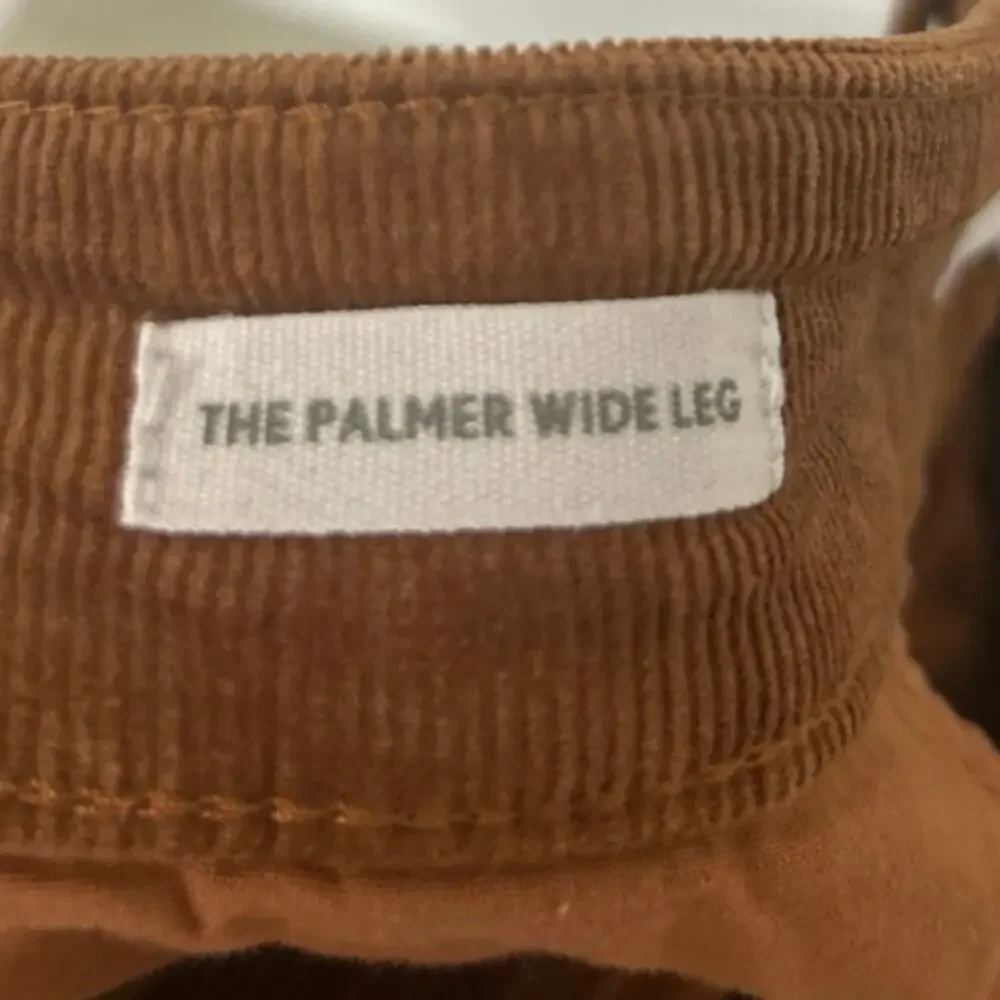 LOFT Palmer Wide Leg Patch Pocket Brushed Corduroy Pants Brown Cotton Blend 8